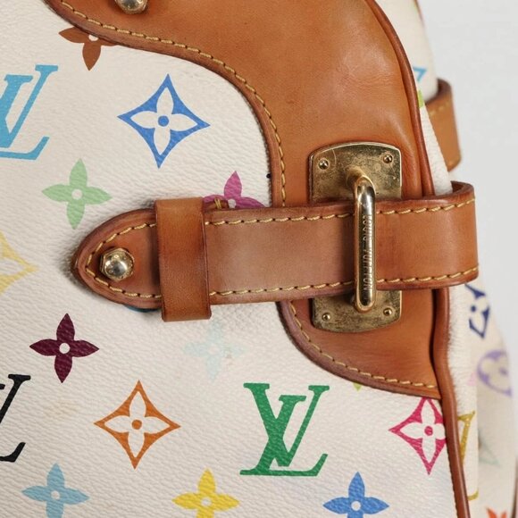LOUIS VUITTON Monogram Multicolor Claudia Hand Bag White M40193 LV Auth 125340V - Picture 10 of 16